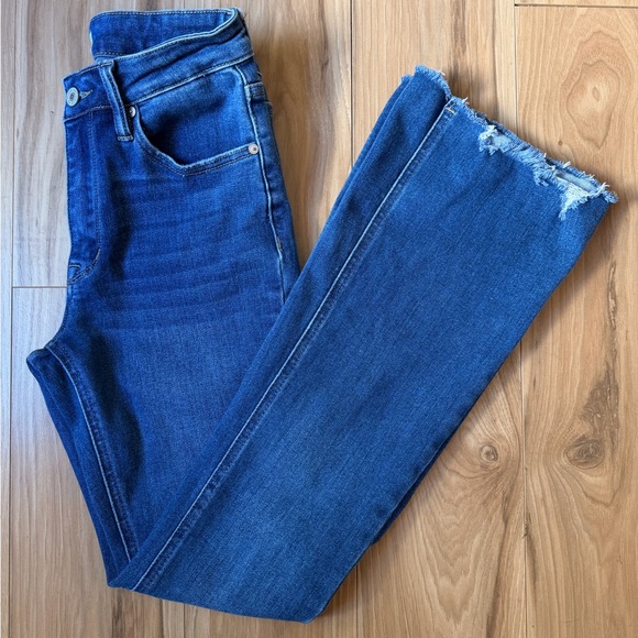 KanCan Denim - KanCan Women’s Flare Jeans Size 3 Raw Hem Denim Boho Y2K